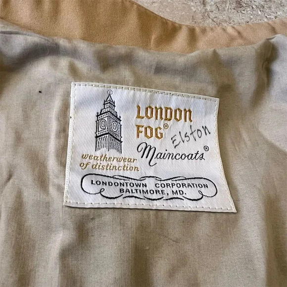 1970 Vintage London Fog Women's Beige Trench Coat Size 16 Long Belted - Picture 10 of 10